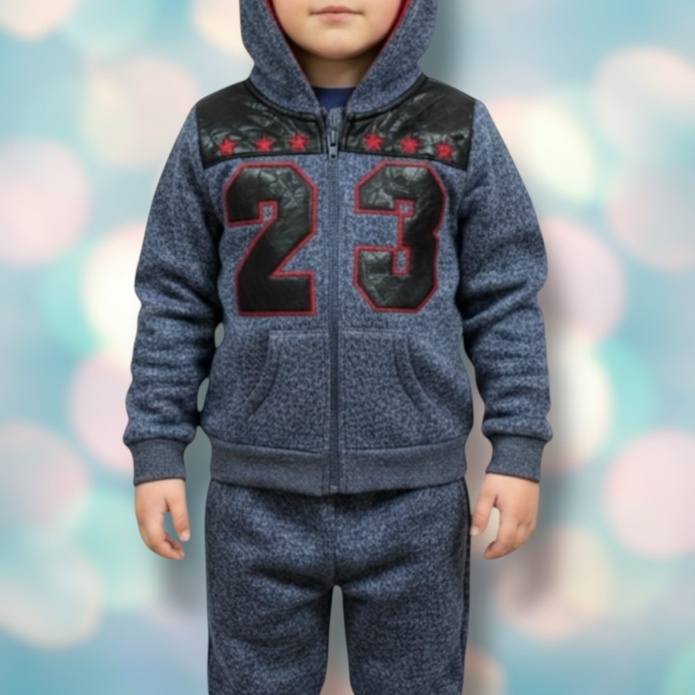 BRAND NEW Toddler Boy’s Blue Matching Athletic Sweatshirt Sweatpants Outfit 2T